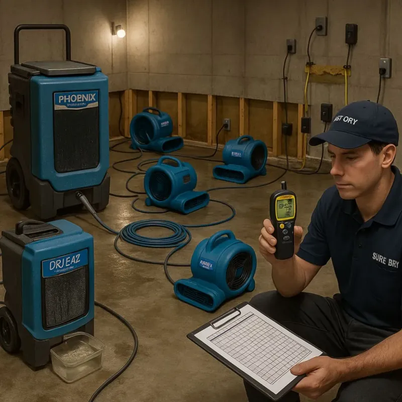 Structural Drying and Dehumidification process in Menomonee Falls, WI